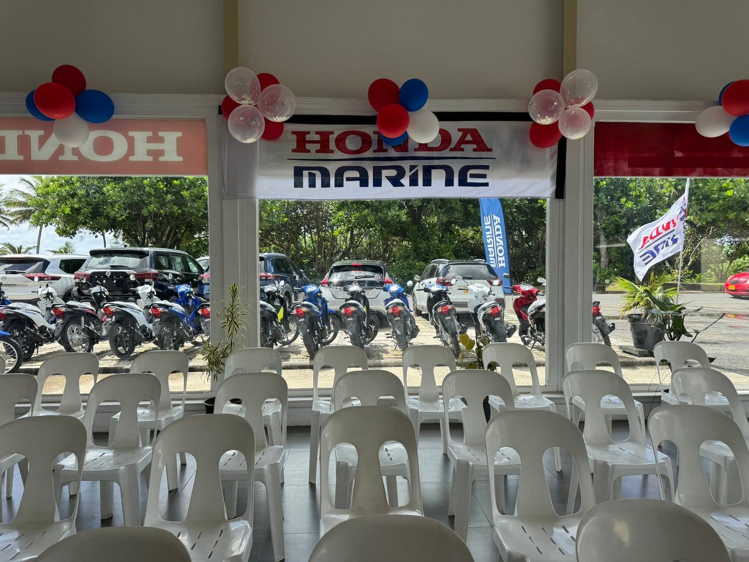 Cook Islands Motor Centre showroom in Rarotonga — Honda and Honda Marine.